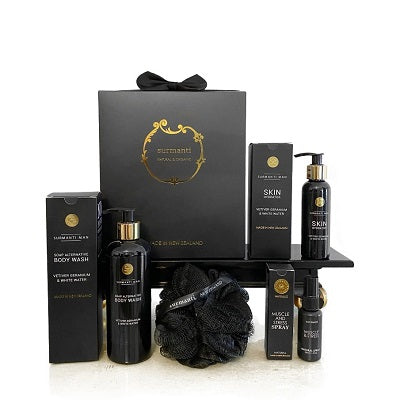 Surmanti Man Body Gift Set with Loofah and Bow Tie Packaging