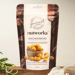 Hickory smoked macadamias as a gourmet add-on for gift hamper