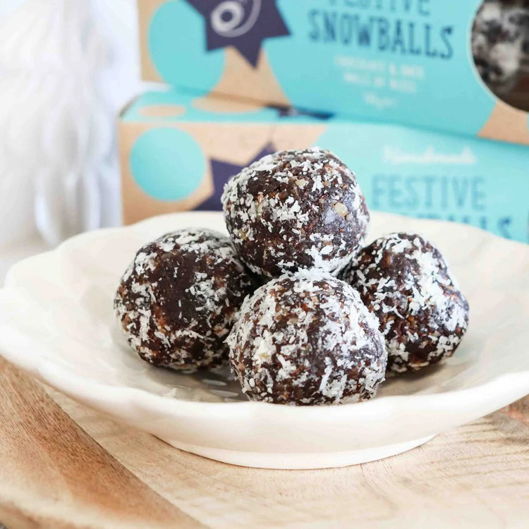 Moly woppy festive snowballs with date & coconut. The perfect X-mas addition to your gift hamper.