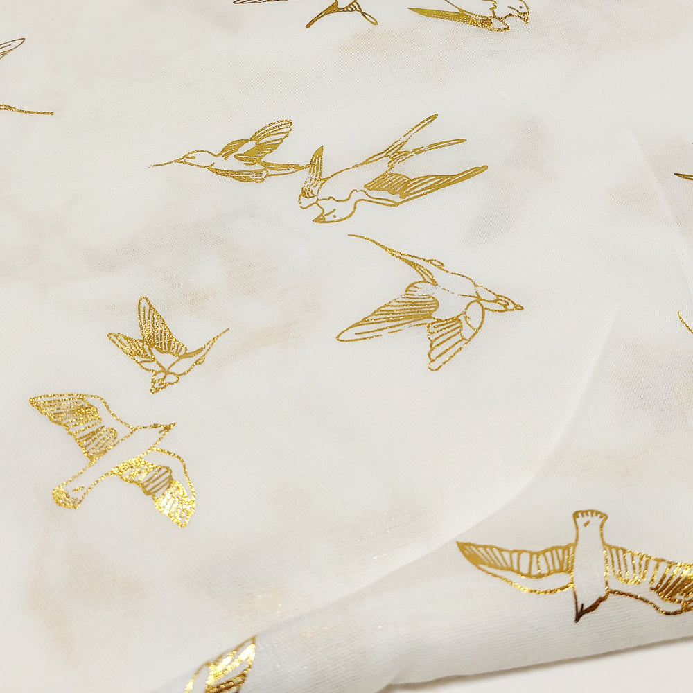 Gift Hamper with White Scarf, with gold birds.