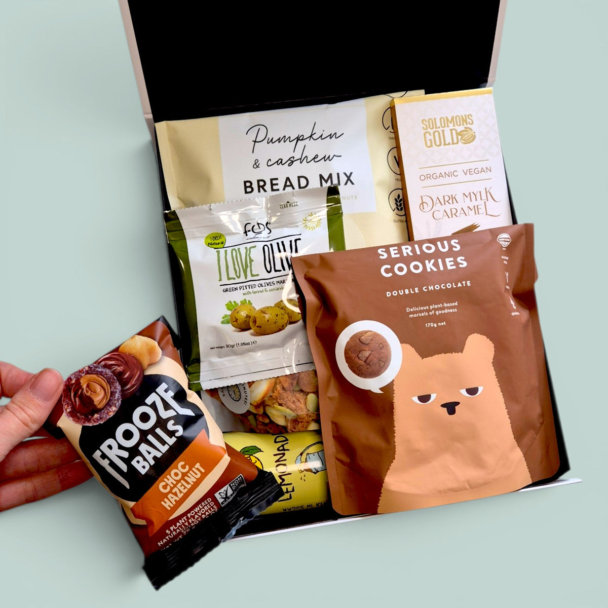 Afternoon Eats gluten free and dairy free gift hamper with savoury snacks, sweet treats and dairy free chocolate, delivered NZ wide.