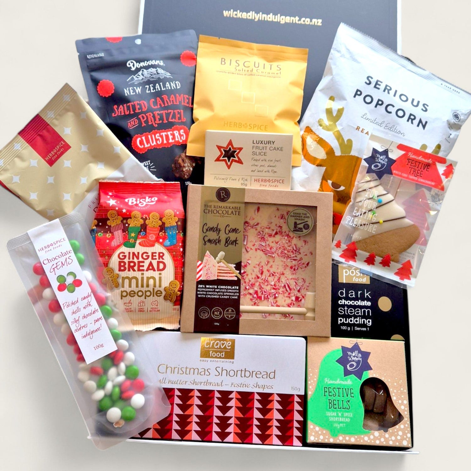 Deluxe Christmas hamper with all-sweet contents in black and white gift box