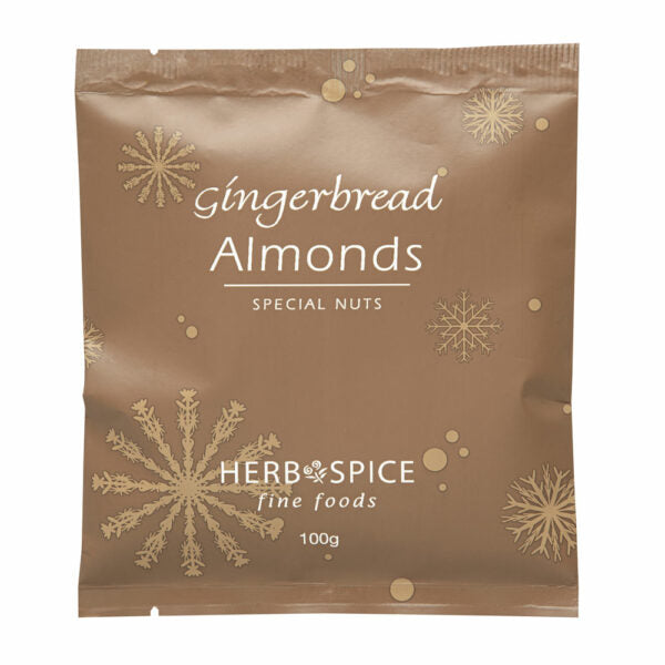 Herb and spice mill gingerbread almonds, a festive addition to any of our gift baskets.