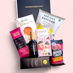 Gluten and dairy free gift box for her with chocolate, popcorn, sweets and pamper products NZ