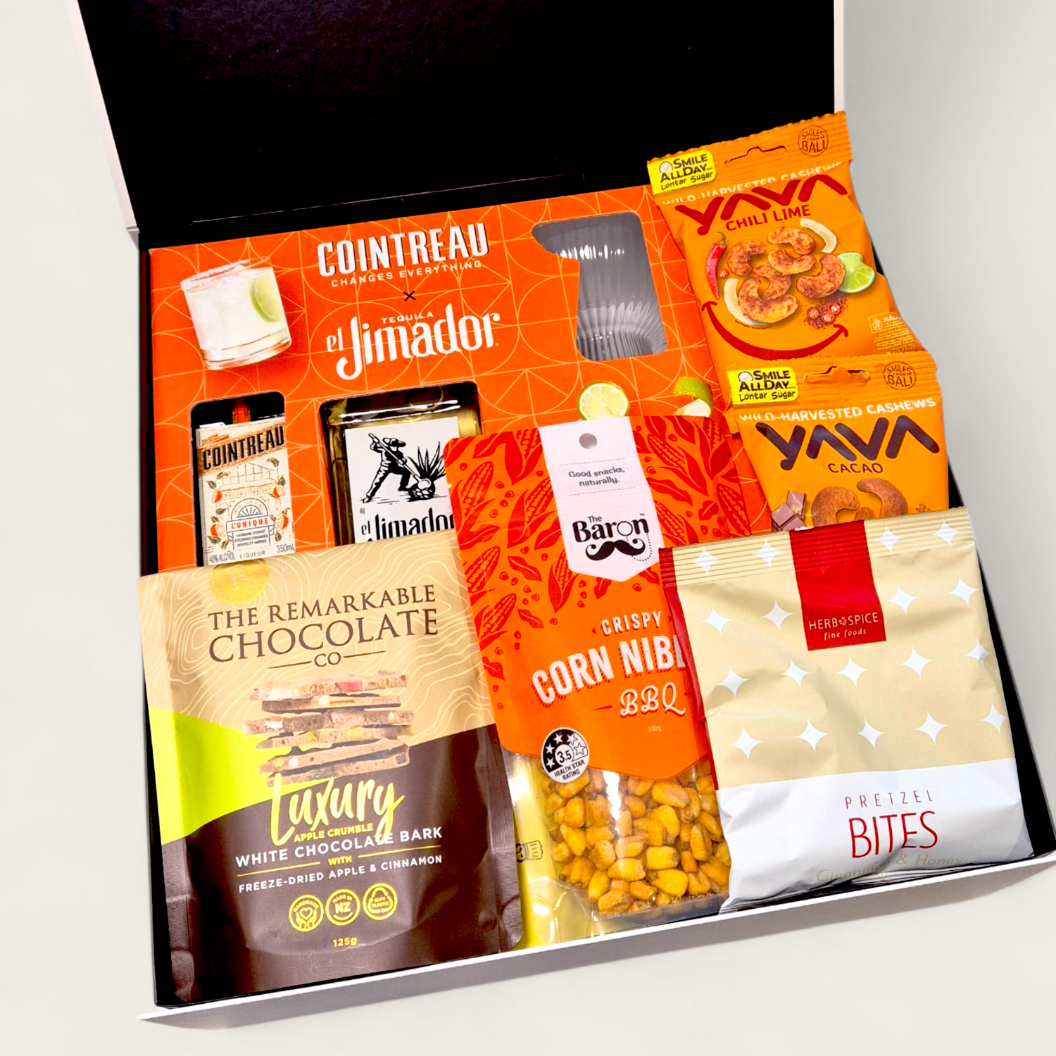 Margs in the Making margarita gift box with margarita cocktail gift pack, & snacks, perfect for summer and Christmas gifting NZ.