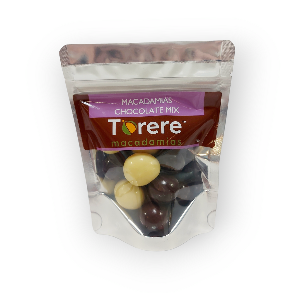 Torere Dark & White Choc Macadamias 75g