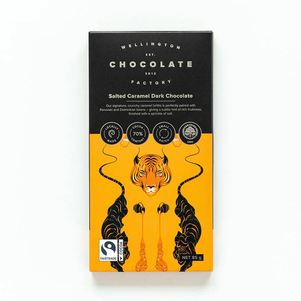Wellington Chocolate Factory Salted Caramel Dark Chocolate to add to your gift box.