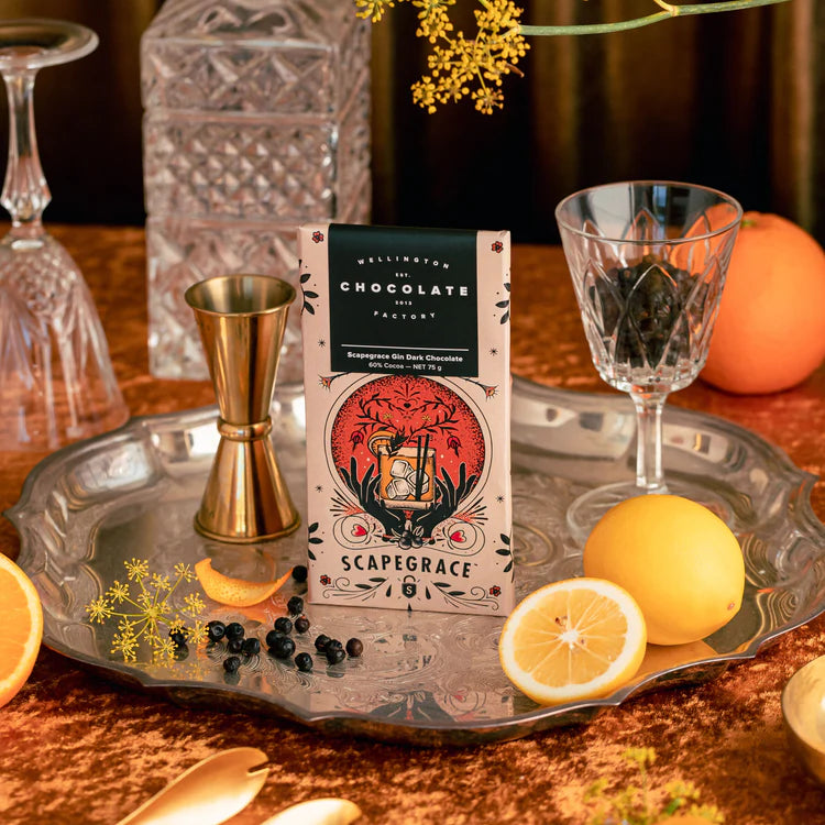 Wellington Chocolate Factory- Scapegrace Gin Chocolate 75g