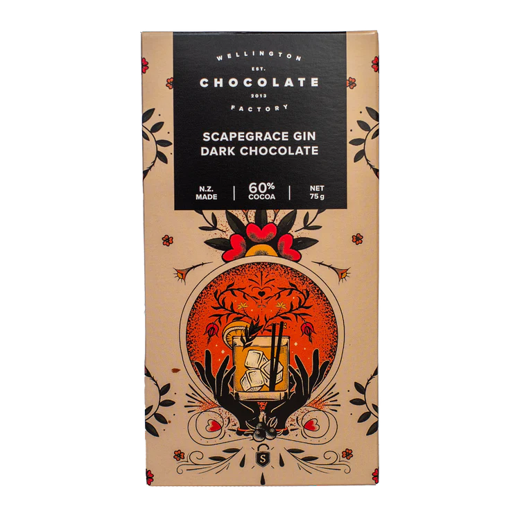 Wellington Chocolate Factory- Scapegrace Gin Chocolate 75g