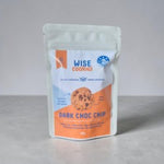 Wise Cookie Dark Choc Chip 60g in resealable packaging, a plant-based dairy-free chocolate chip cookie gift hamper add-on.