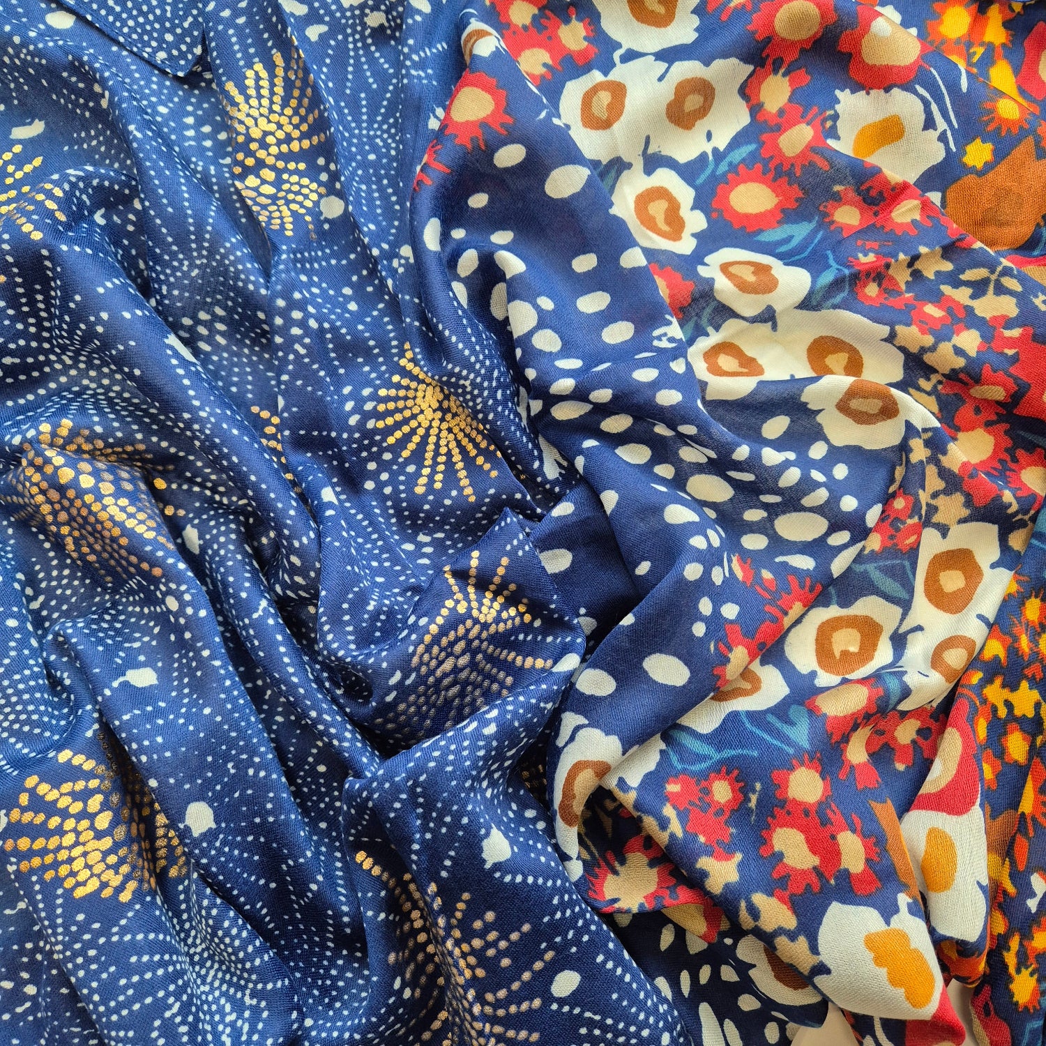 Navy Patterned scarf to include in Gift Hampers