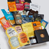 wicked eats cheese and nibbles gift box. Presented in a modern gift box.
