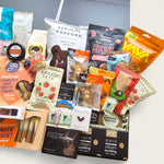 Wickedly Indulgent Eat. Sleep. Repeat. gift hamper with artisan cheese, chutney, chocolate, cookies and gourmet NZ treats