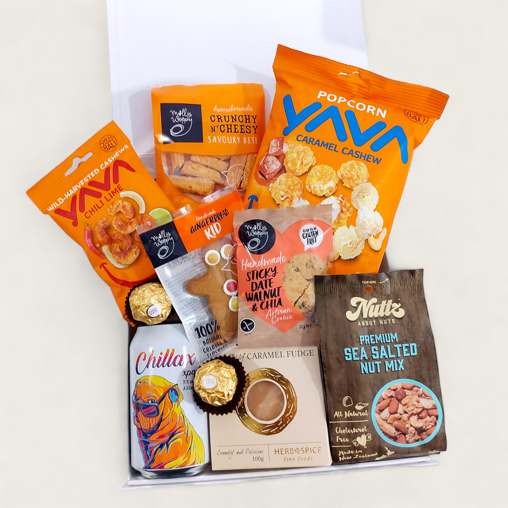Lazy Sundays Craft Beer and snacks gift box for men.