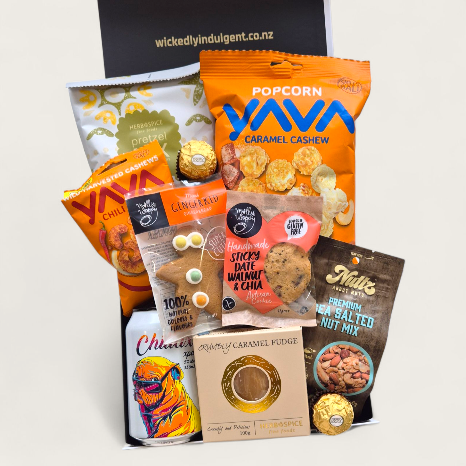 Lazy Sundays Craft Beer and snacks gift box for men.