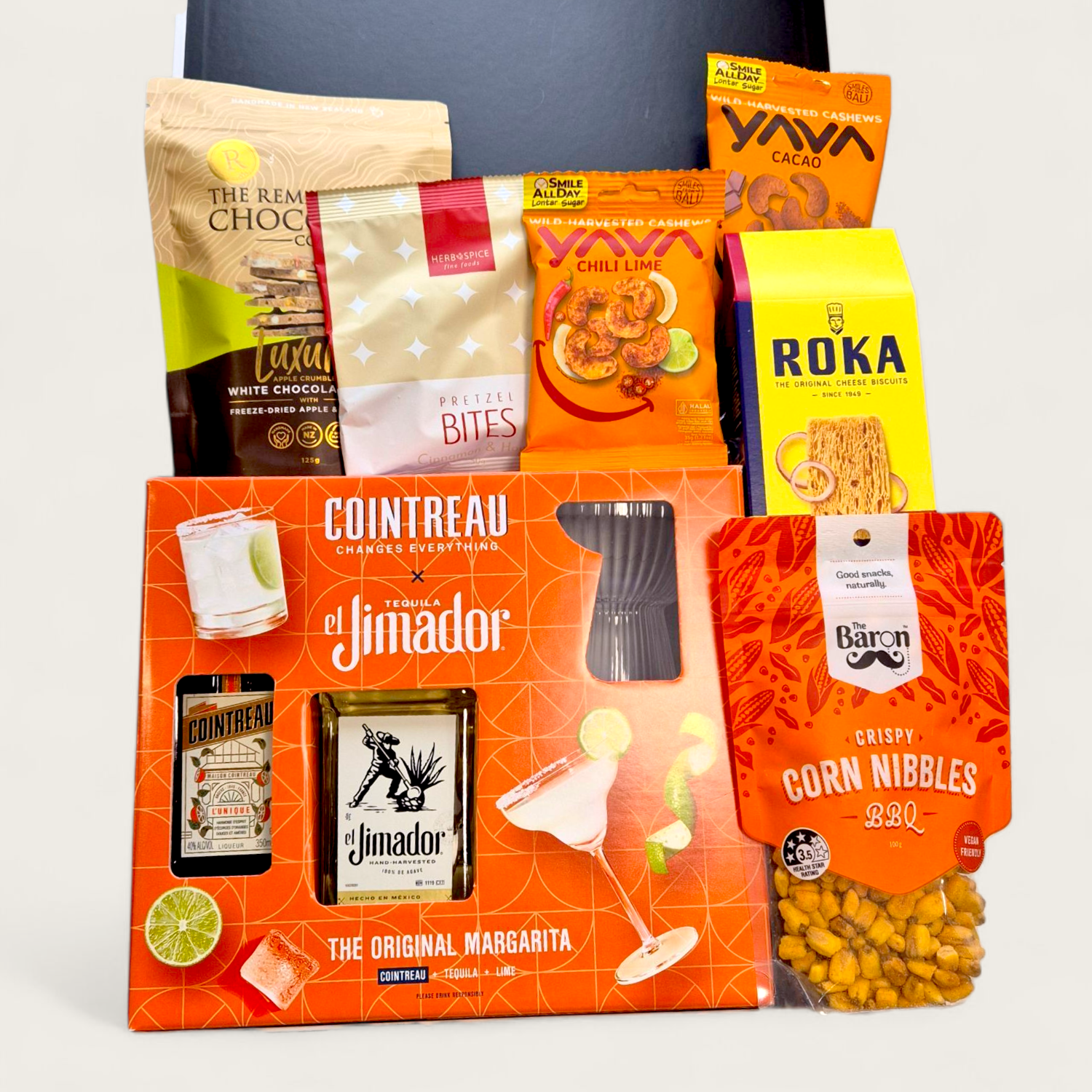 Margs in the Making margarita gift box with margarita cocktail gift pack, & snacks, perfect for summer and Christmas gifting NZ.