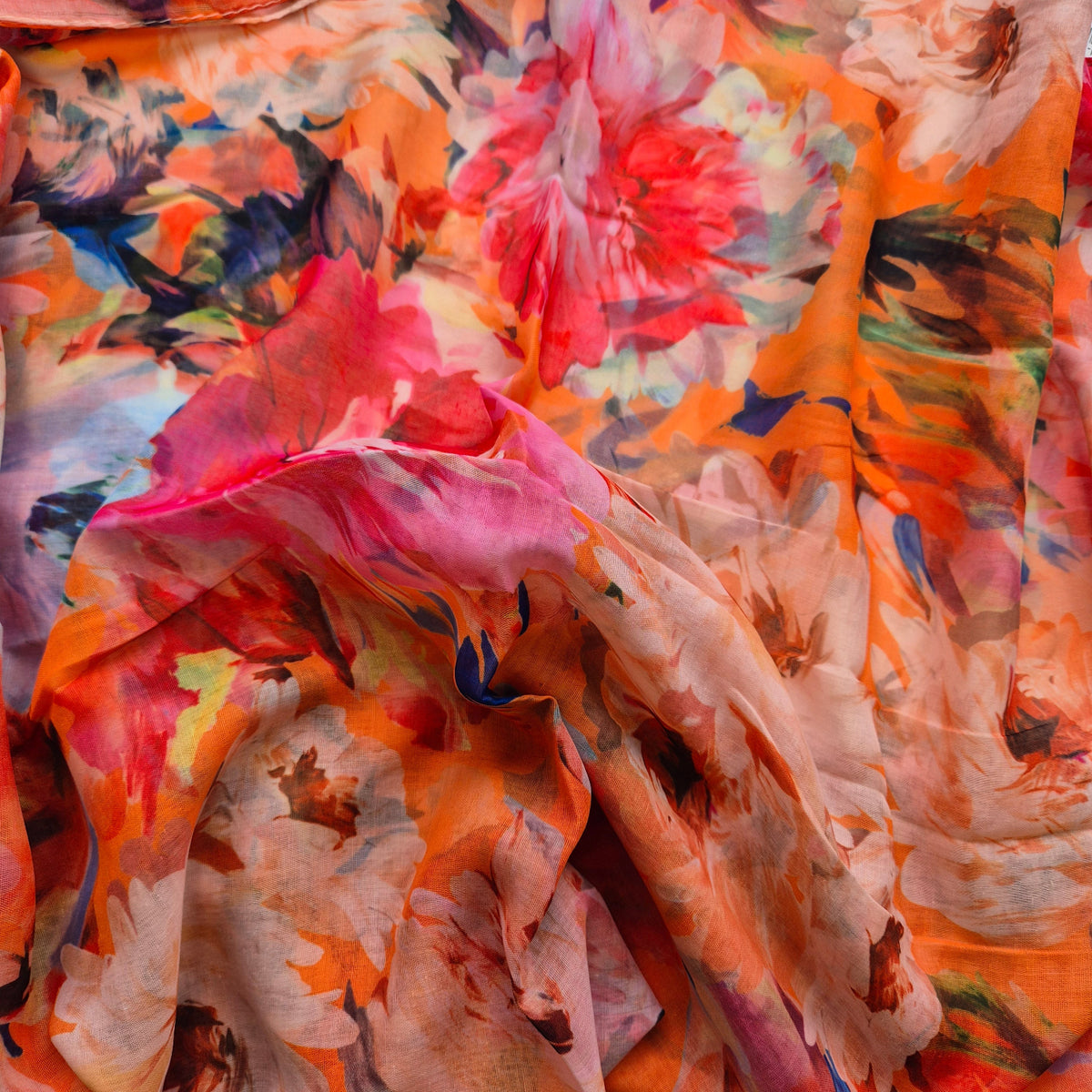 Orange Floral Patterned scarf to include in Gift Hampers
