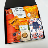 Port-a-licious port gift hamper with nibbles. Presented in a modern gift box.
