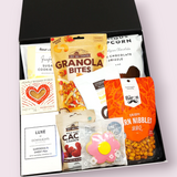 Amazing Thank you gift box with cookie mix, candle & sweet treats. Presented in a modern gift box.