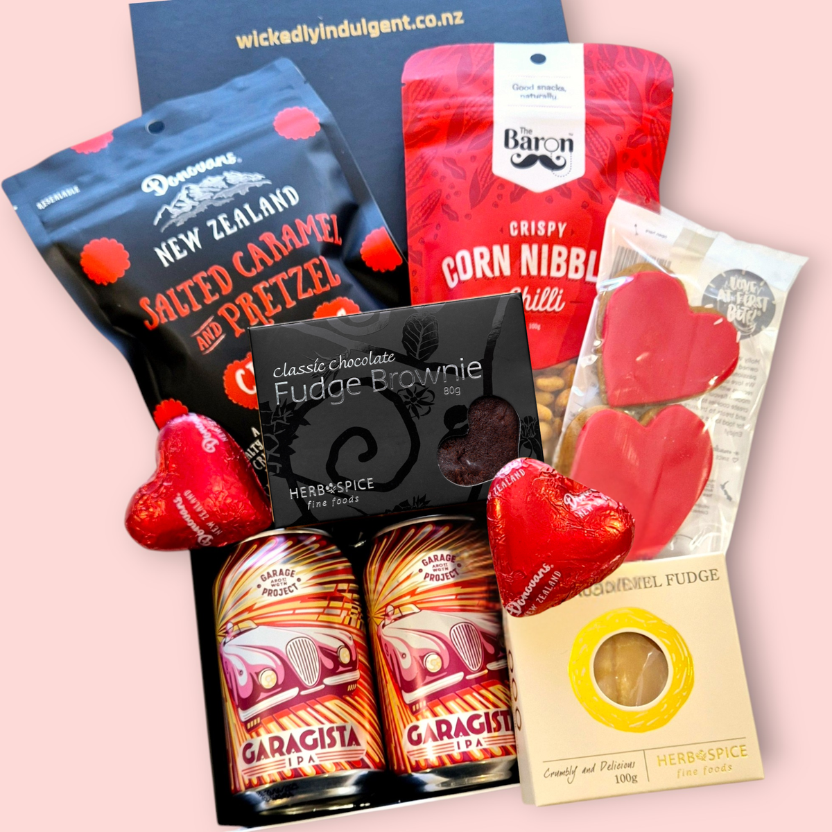 Beer and nibbles valentines gift hamper
