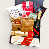 Festive Xmas gift hamper with champagne and festive indulgences.