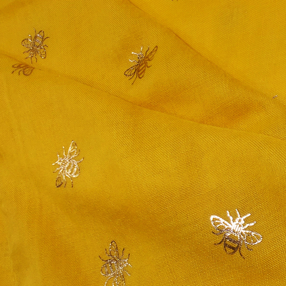 Yellow scarf with bees to include in Gift Hampers