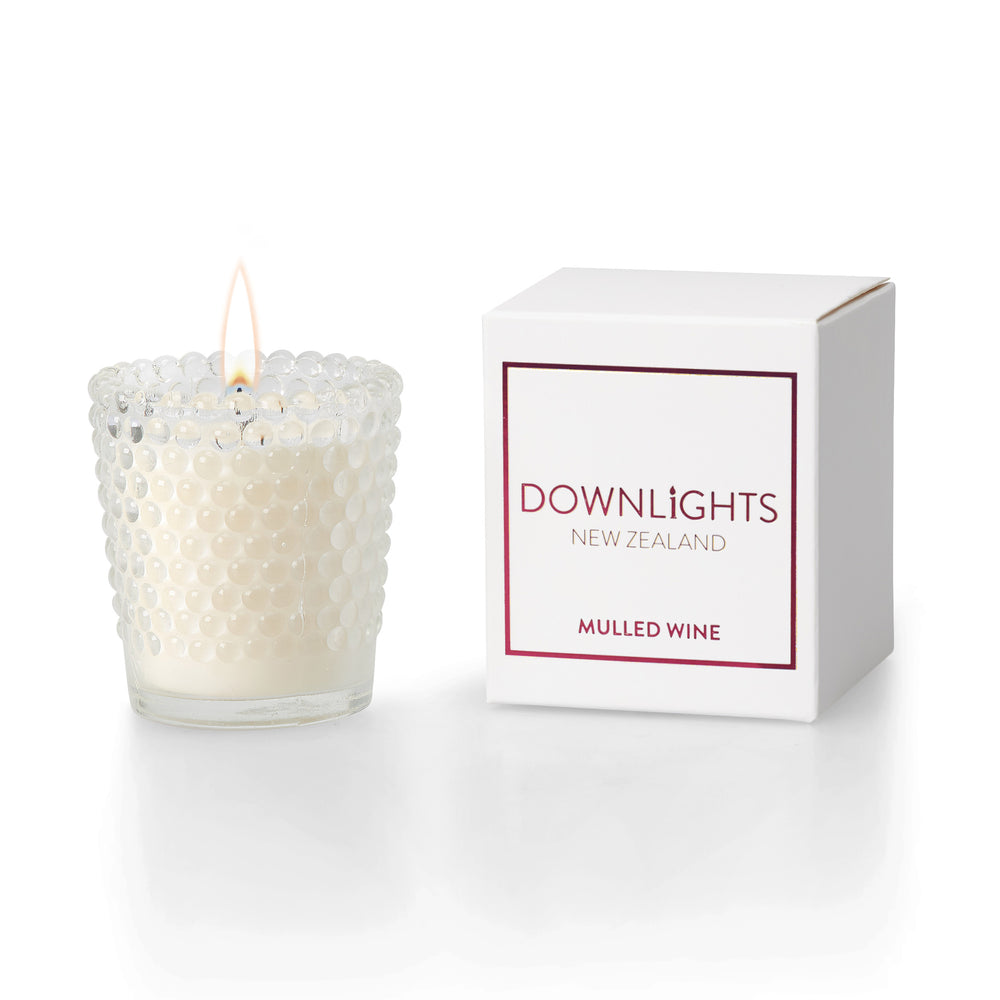 Downlights mulled wine mini candle, the perfect gift basket add on.
