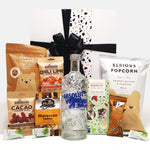 Gluten Free & Dairy Free Gift Hamper with Absolut Vodka, Chocolate & Nuts & Popcorn.