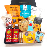 Isolation Assistor gift box comes with two Pete's naturals drinks, jerky, cookies and nibbles presented in a modern gift box.