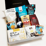 Suprise Sweets Gift Box with Blueberry & Orange Liqueuer Sauce, Mousse & Shortbread. Presented in a modern Gift Box.