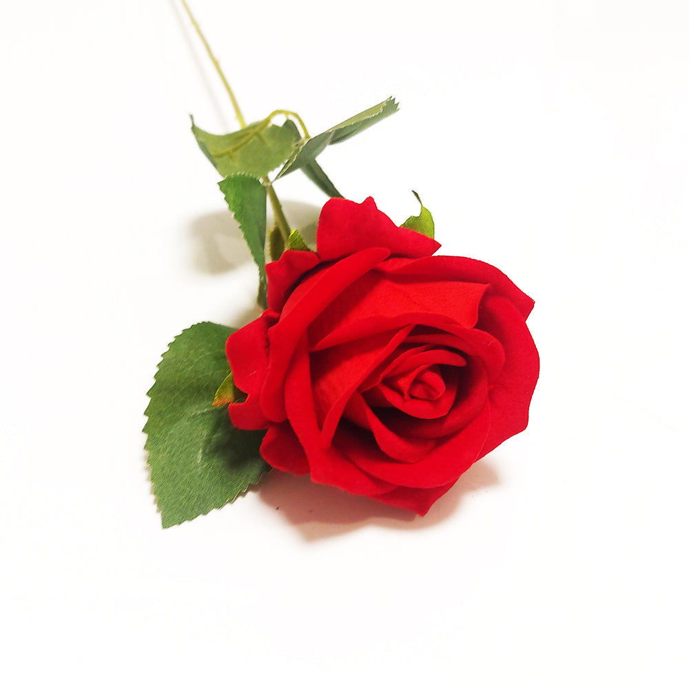 An artificial Red Rose is the perfect way to add a touch of romance to your gift basket.