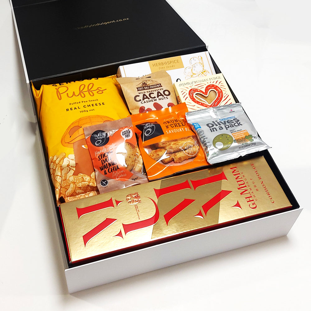 Champagne Gift Hamper, presented in a modern Gift Box.