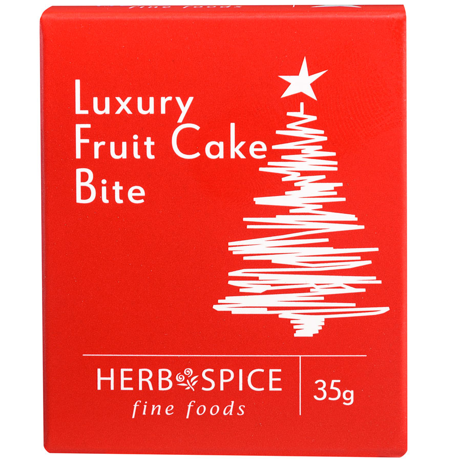 Herb & Spice Mill Luxury Fruit Cake Bite to add to your gift basket.