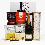 Make it Pop champagne gift basket and nibbles.