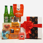 Beer, Nuts & Nibbles Gift Basket For Men Presented in a Modern Gift Box.